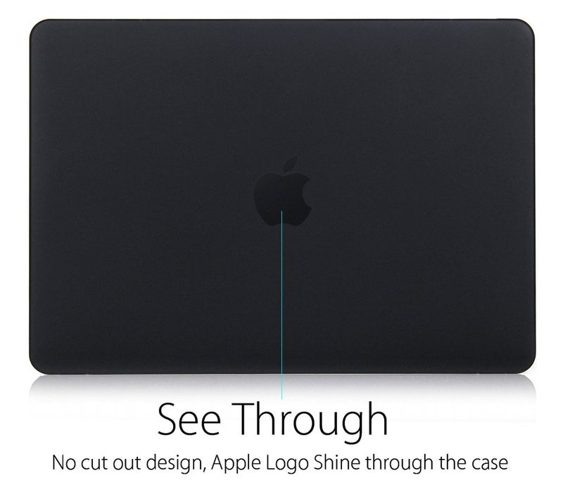 UESWILL Compatible with MacBook (Retina, 12-inch, 2015/2016/2017) Model: A1534, Smooth Soft Touch Matte Hard Shell Case Cover + Microfibre Cleaning Cloth, Black - Image 3